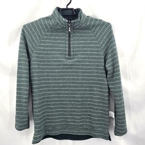 Tommy Bahama 1/4 Zip Pullover Sweater Men’s Size Medium Green Solid And Striped.